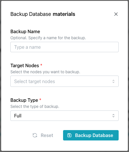 Taking a backup